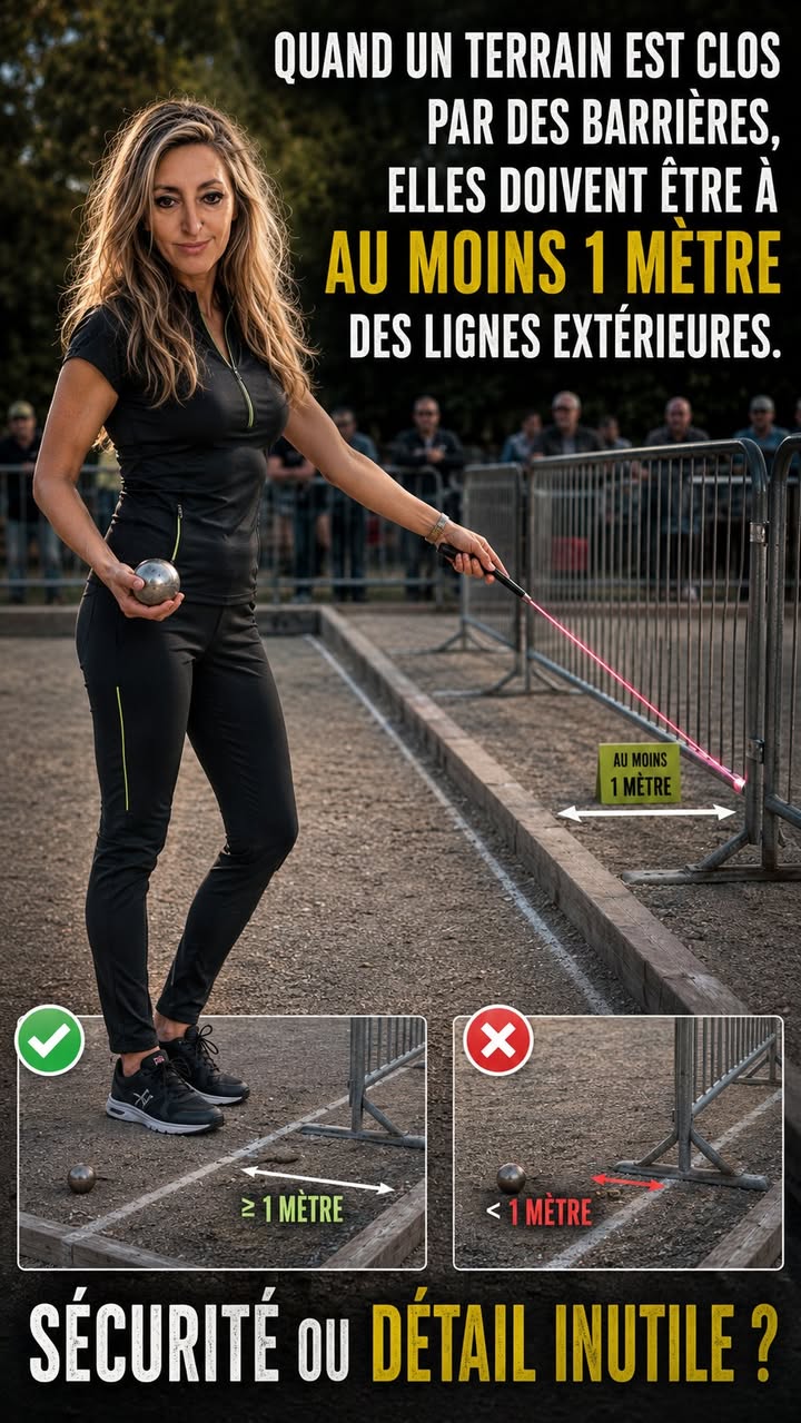 Barrières autour du terrain = au moins 1 m des lignes. Vrai ou faux