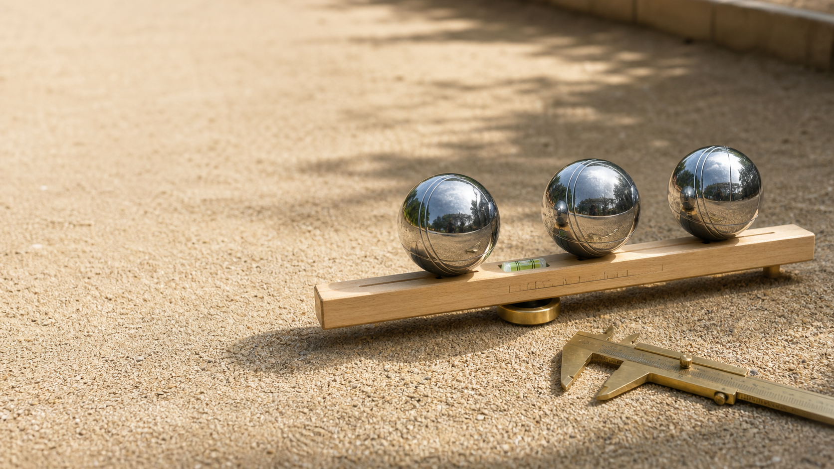 Boules de petanque comparees avec des outils de mesure