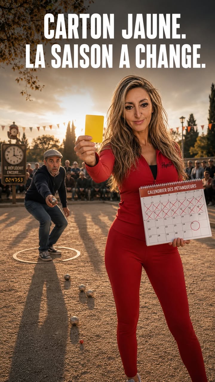 Arbitrage Paquita : Une boule tendue au soleil couchant ☀️ Tu acceptes le défi ce soir - photo Facebook PetanqueLand