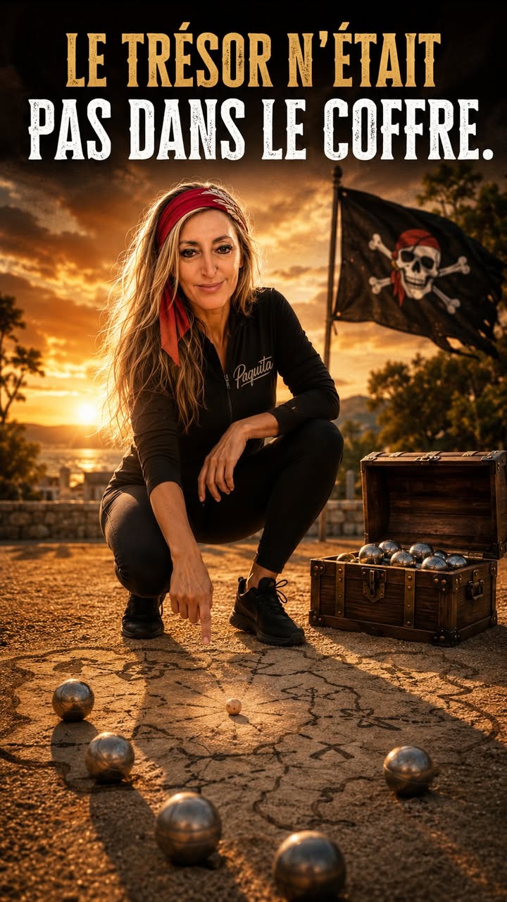 Humour Paquita : Le trésor n'était pas dans le coffre 🏴☠️ Boules pirates et cochonnet caché - photo Facebook PetanqueLand