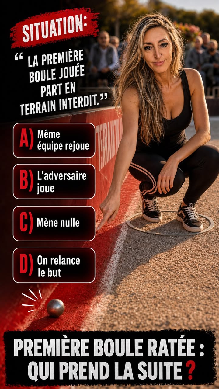 Quiz Paquita : Quiz réglementation : La première boule jouée part en terrain interdit : quelle équipe doit jouer ensuite