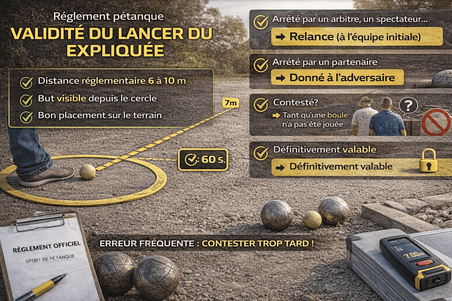 Règlement pétanque : validité du lancer du but (cochonnet)