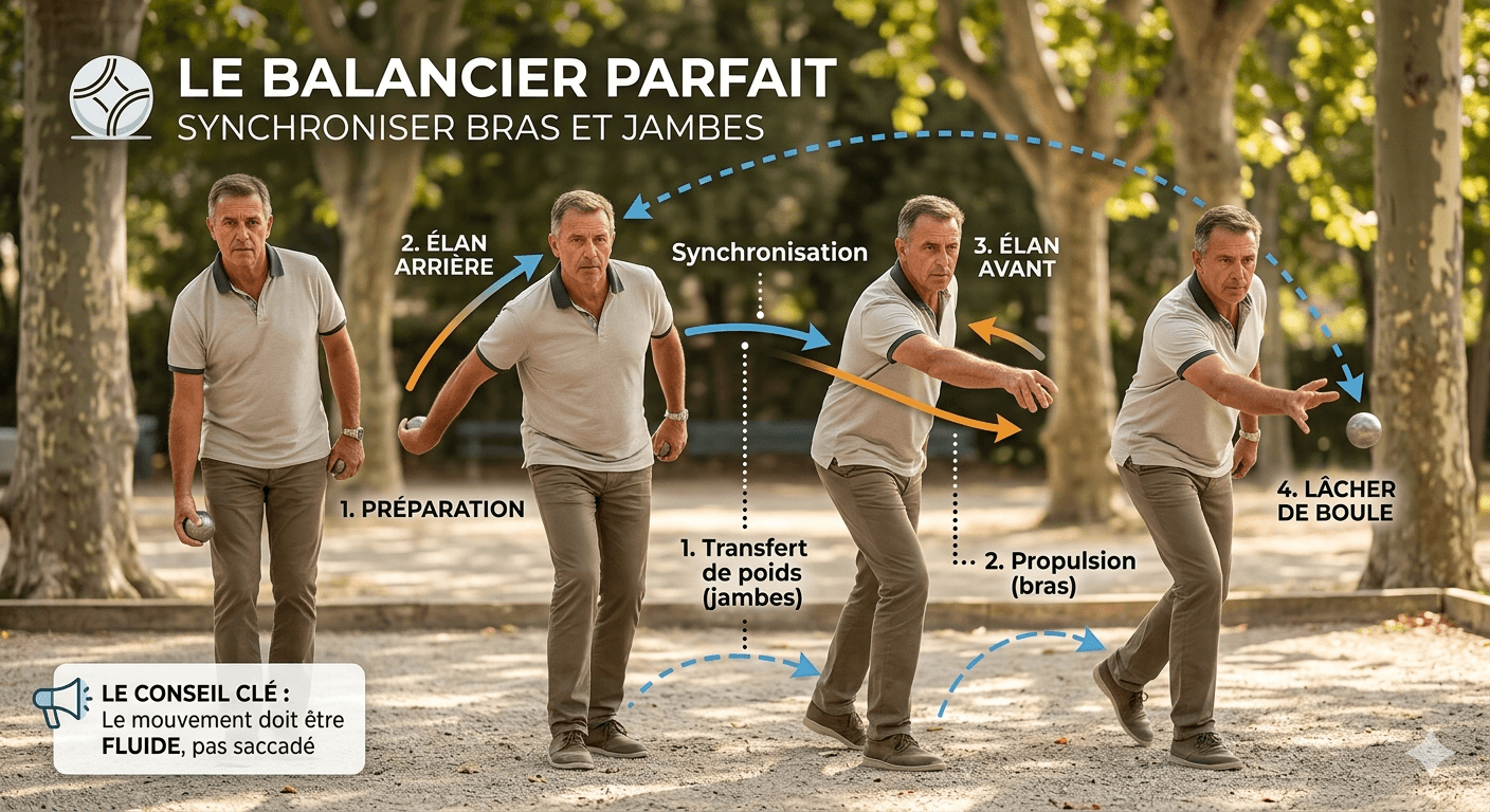 O balancim perfeito na pétanque: Dominar a sincronização braços-pernas