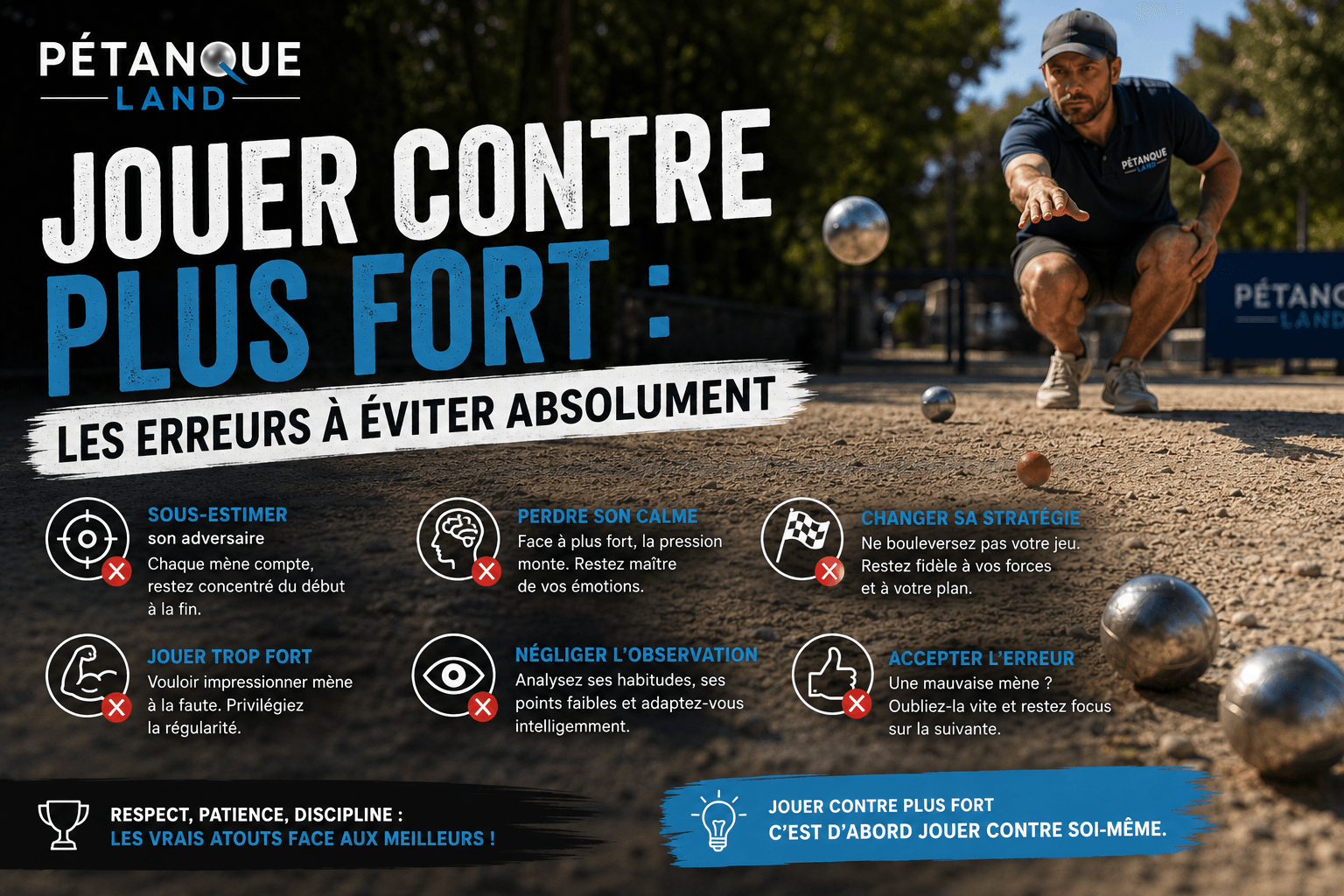 Pétanque : jouer contre plus fort, les erreurs à éviter absolument