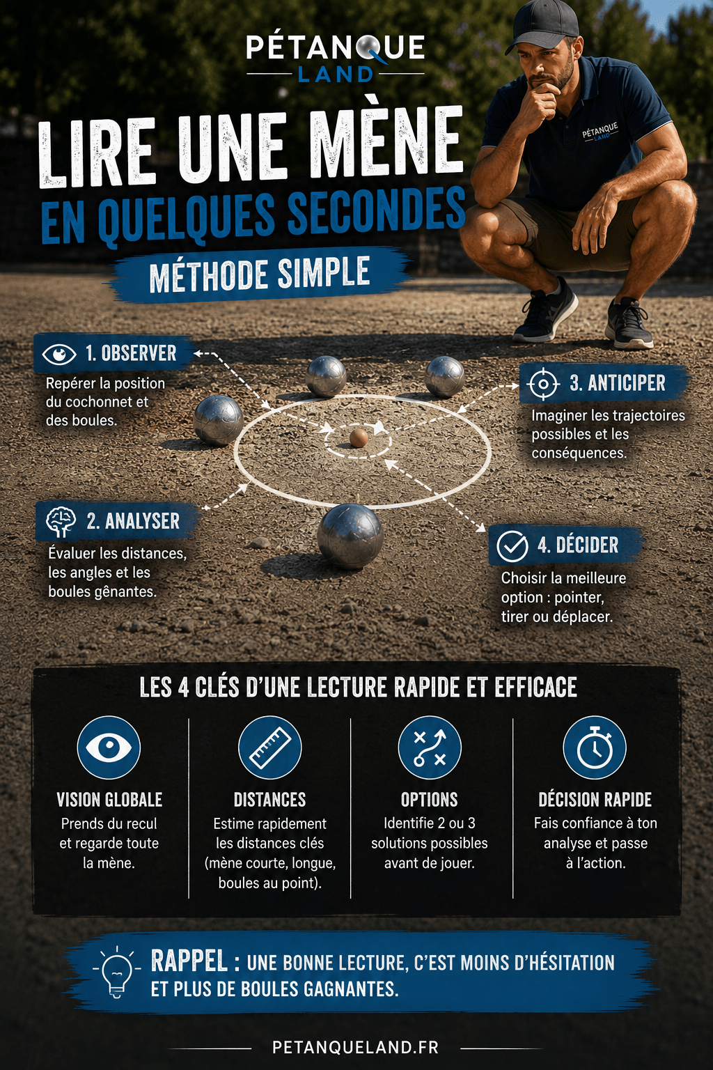 Lire une mène en quelques secondes : méthode simple — Pétanque