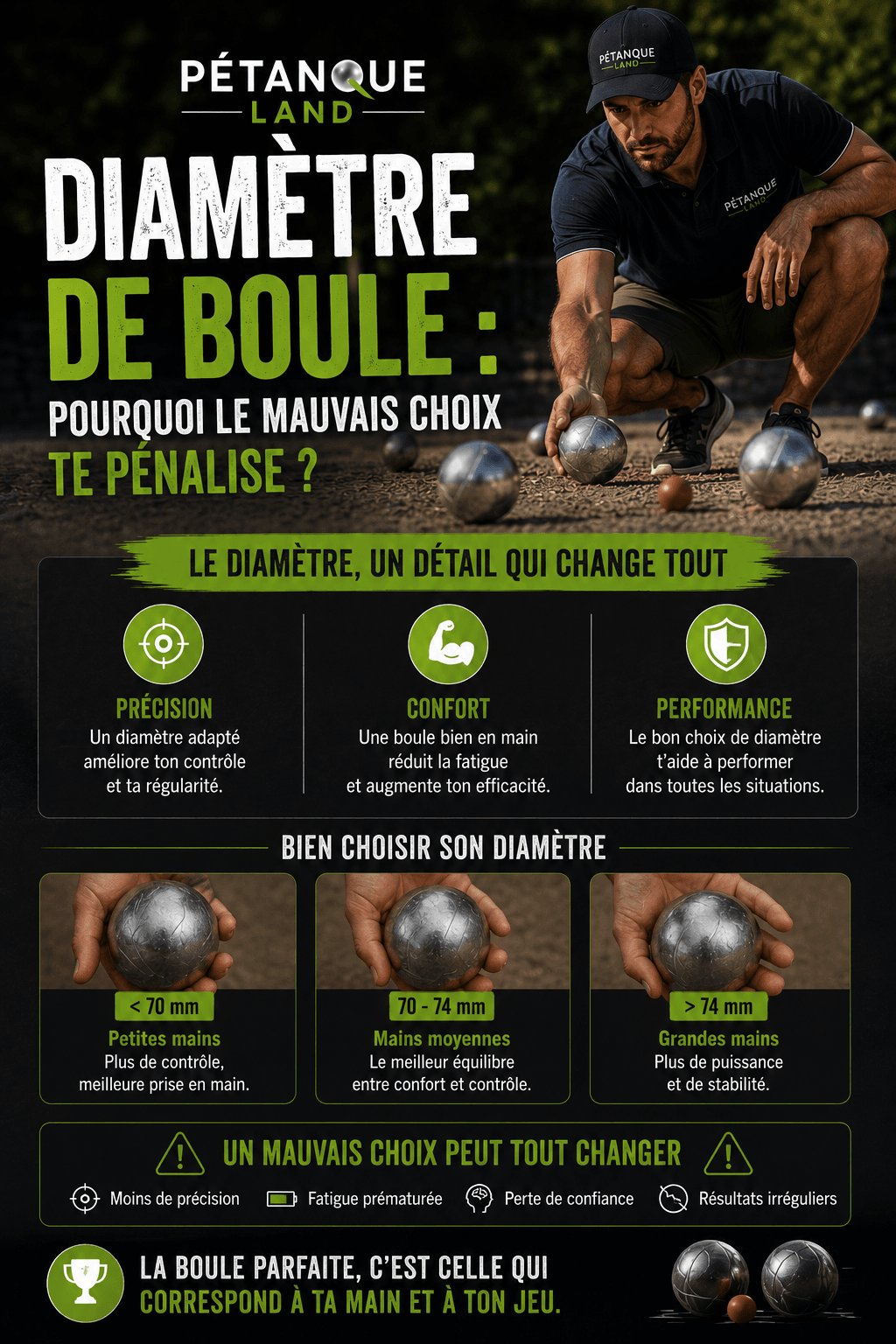 Diamètre de boule : pourquoi le mauvais choix te pénalise ? (Pétanque)