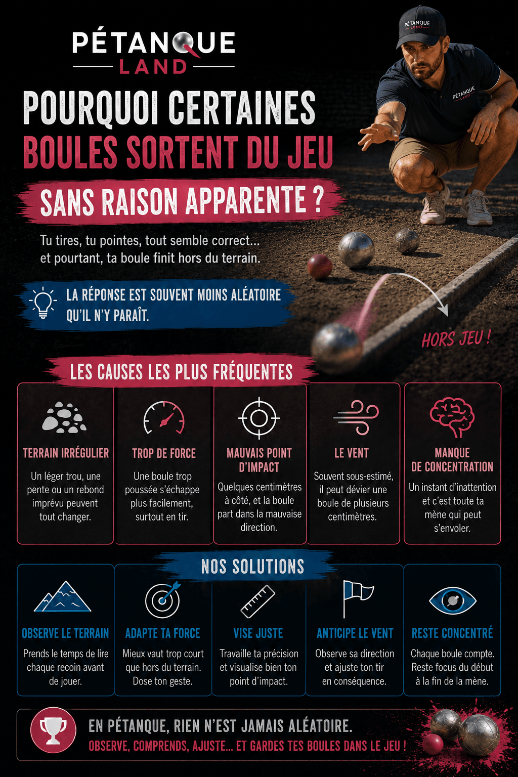 Pourquoi certaines boules sortent du jeu sans raison apparente ? (Pétanque)