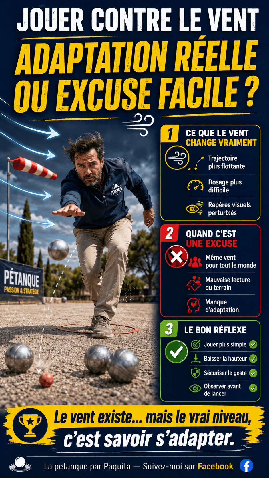 Pétanque et vent : Réelle adaptation ou simple excuse ?