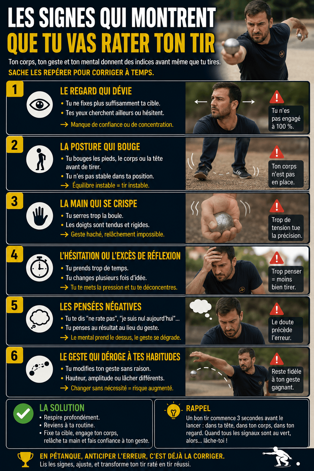 Les signes qui montrent que tu vas rater ton tir