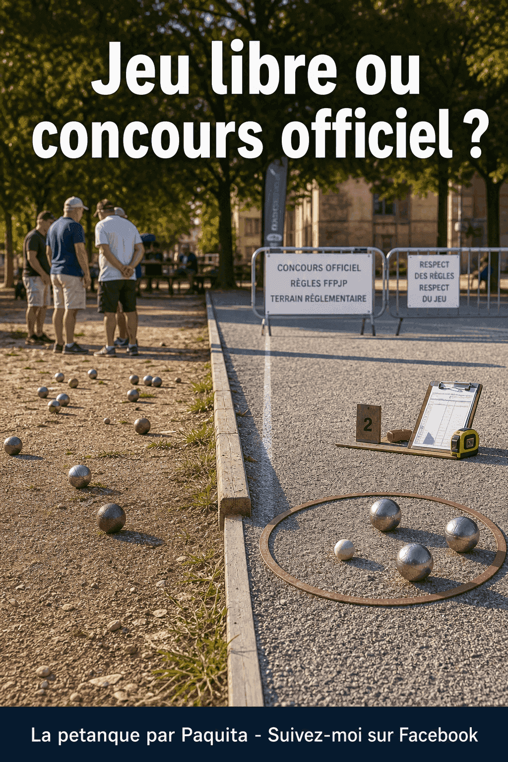 Ce qui change entre le jeu libre et le concours officiel de pétanque