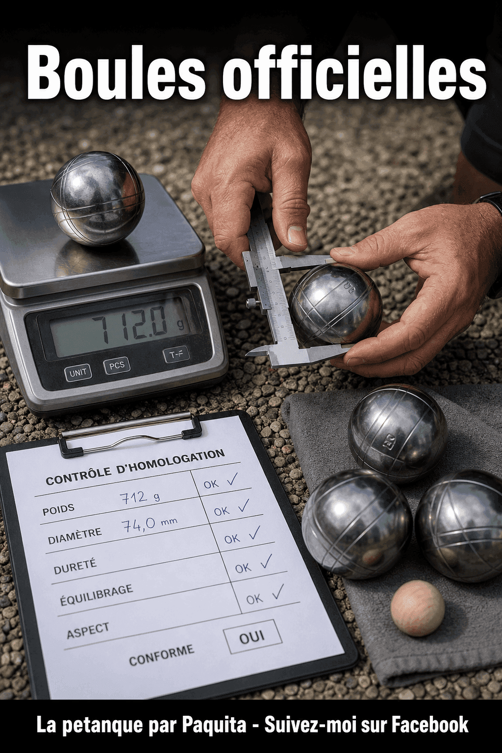Règles officielles sur les boules de pétanque : poids, taille et homologation
