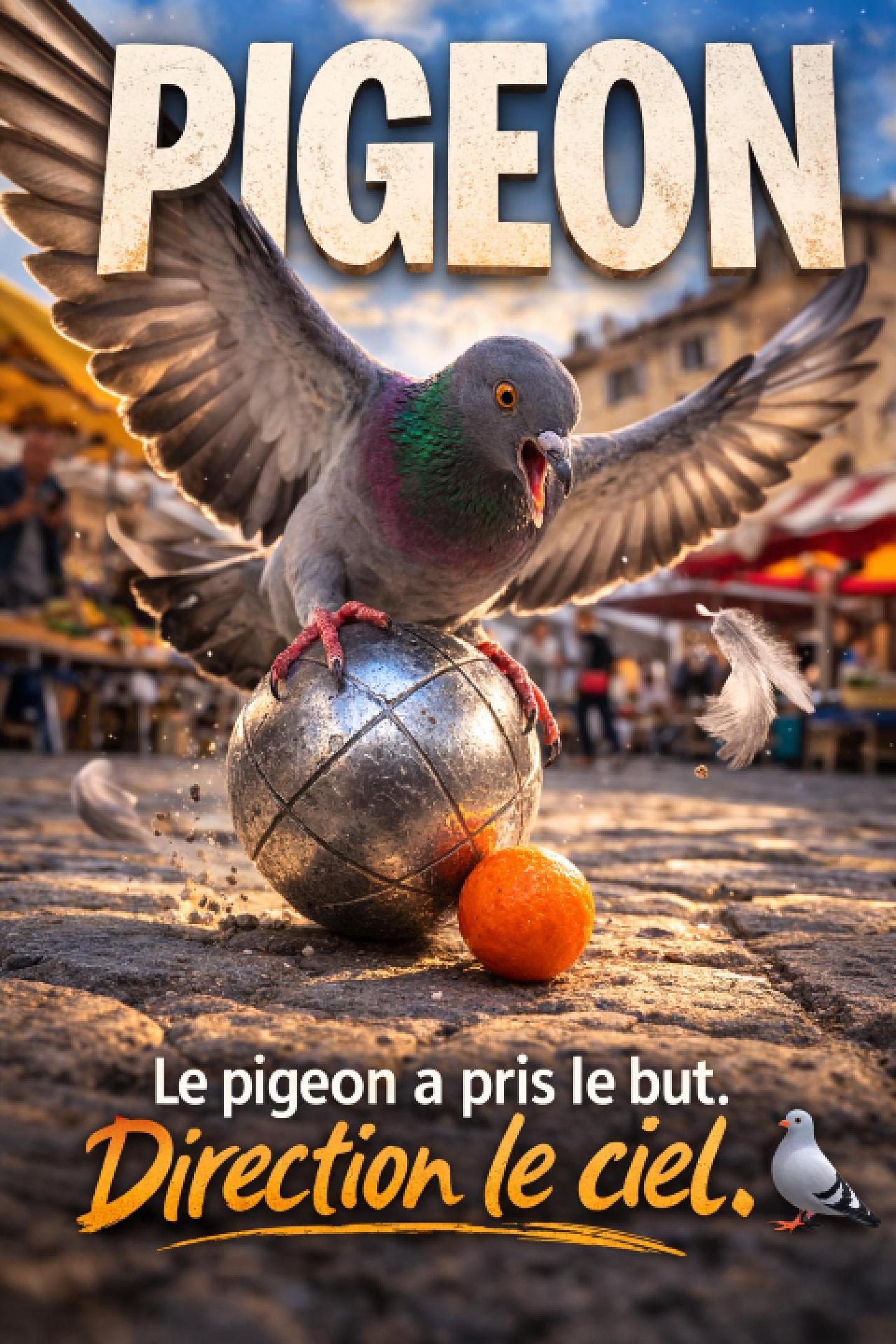 Jaquette de la video : LE PIGEON RAMASSEUR : IL NOUS VOLE LE BUT !