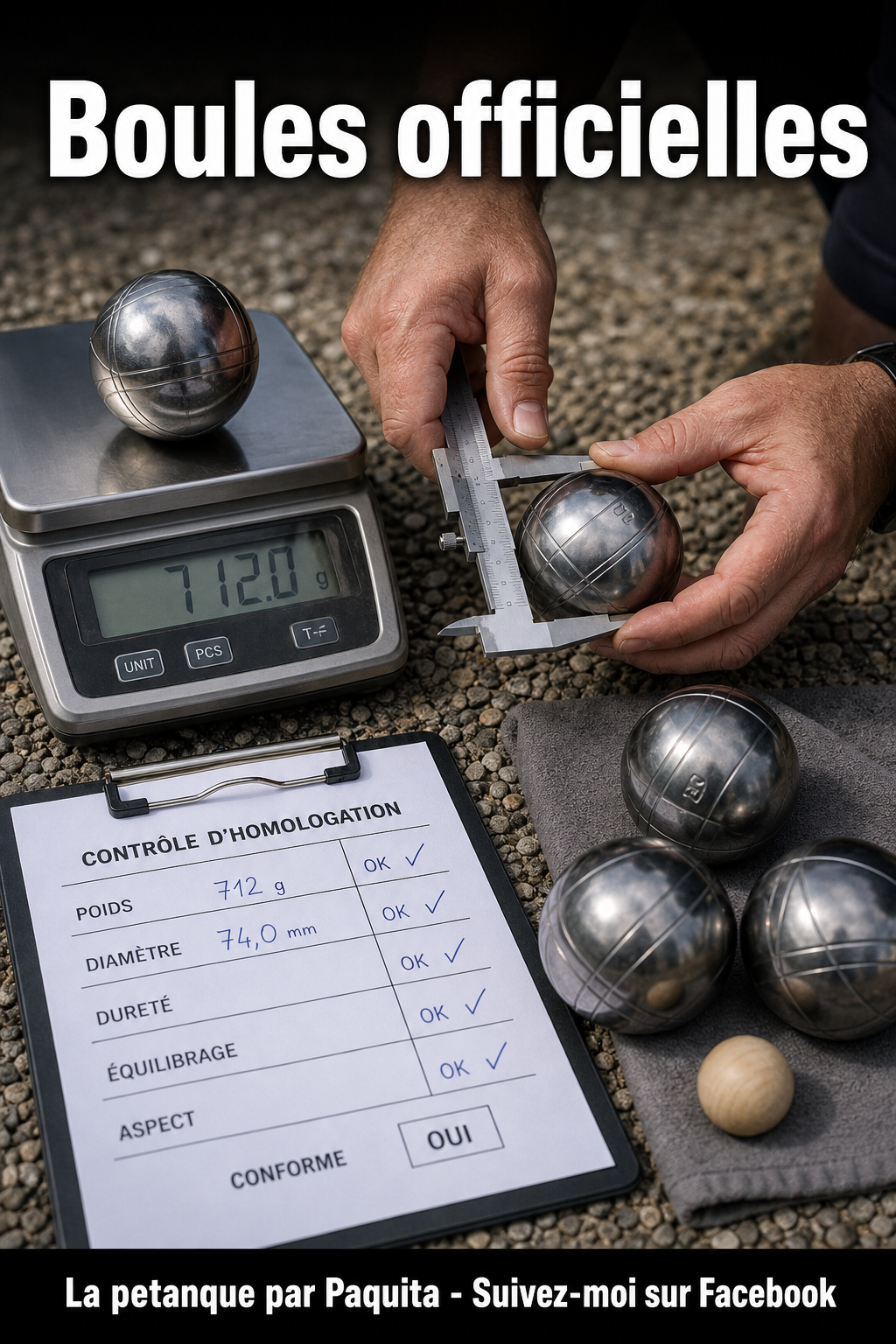 Règles officielles sur les boules de pétanque : poids, taille et homologation
