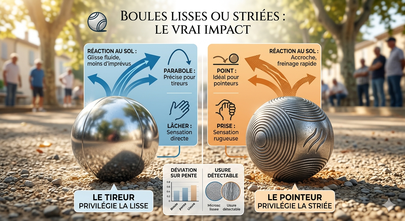 Boules de pétanque lisses ou striées : Le vrai impact sur votre jeu