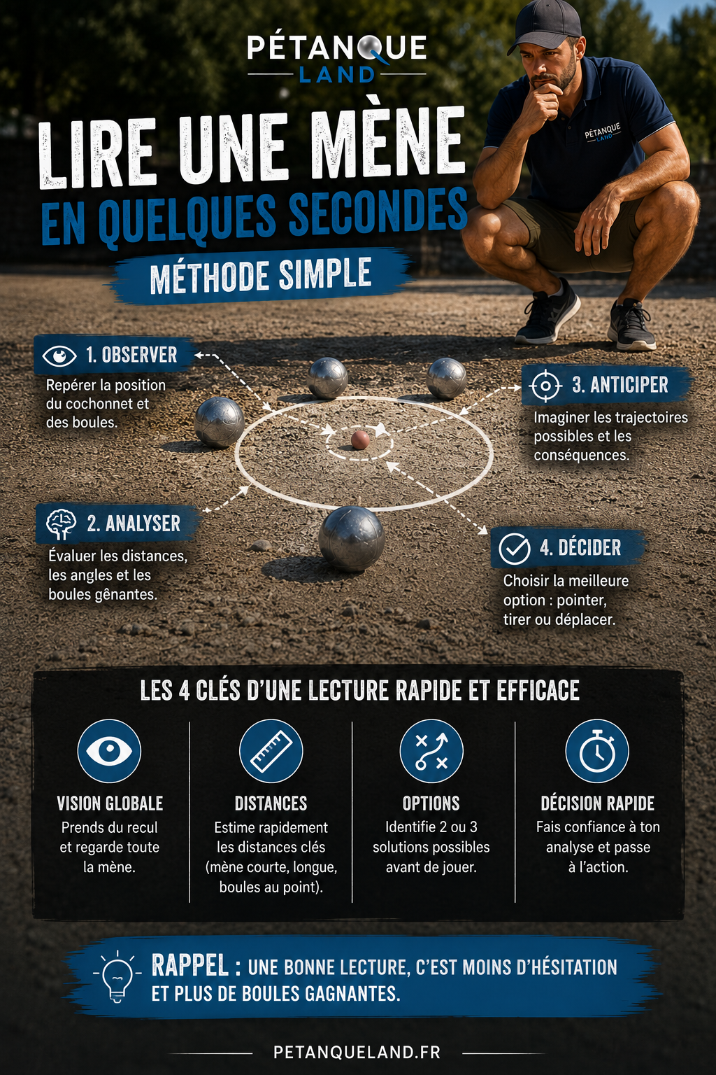 Lire une mène en quelques secondes : méthode simple — Pétanque