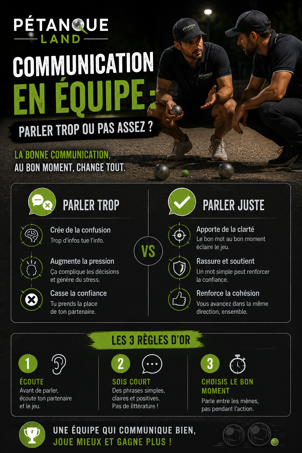 Communication en équipe : parler trop ou pas assez ? (Pétanque)