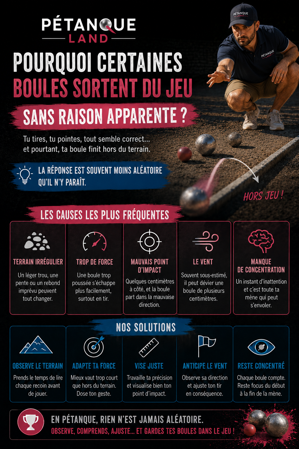 Pourquoi certaines boules sortent du jeu sans raison apparente ? (Pétanque)